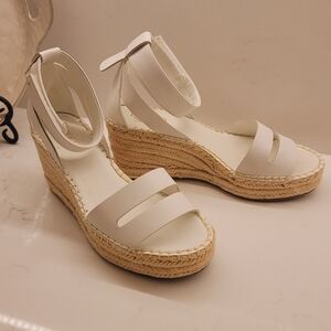 Franco Sarto Callia WHITE Espadrille Wedge Sandals